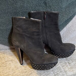 Elegant Black Studded Ankle Boots
